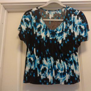 PAINTBOX COLORS  BOHO TROPICAL RAYON BLOUSE S